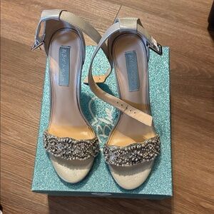 Betsey Johnson Silver Embellished Heels